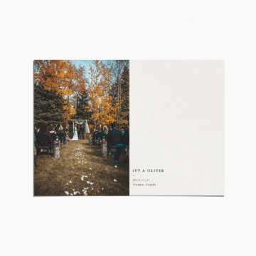 thank you card with an image of a wedding ceremony