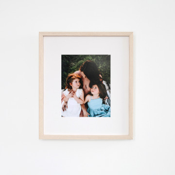 Natural Wood frame with photos of kids