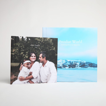 Layflat photo album with family photos