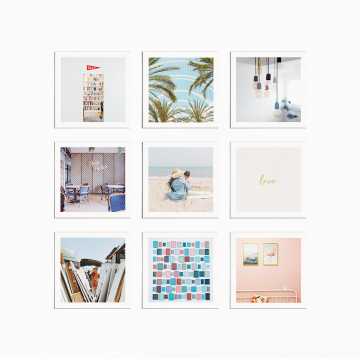 photo card set of 9 depicting various images of summer and the beach