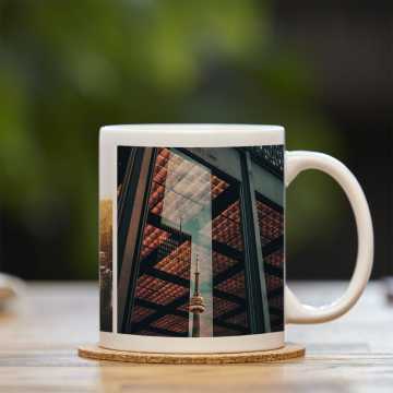 Photo mug with landscape picture