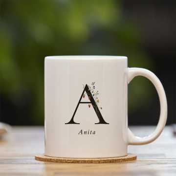 Mug with a stylized letter "A" 