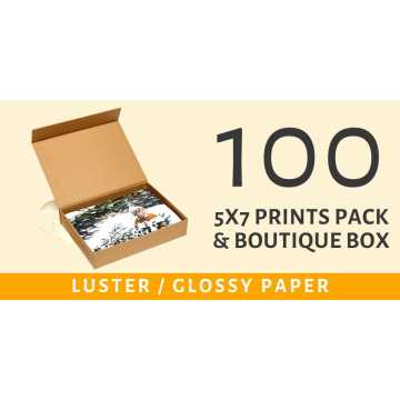 100 5x7" Prints with Boutique Packaging