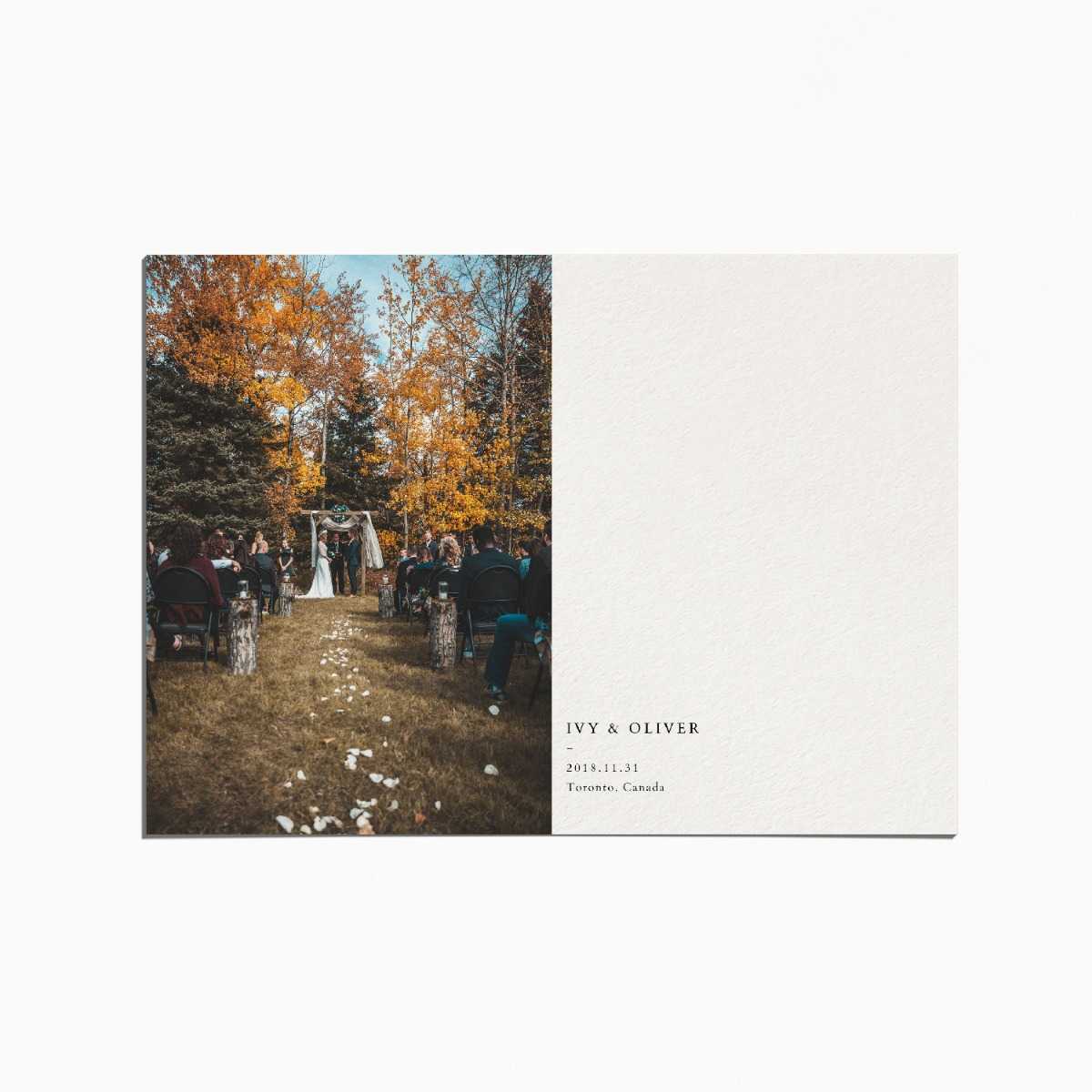 thank you card with an image of a wedding ceremony