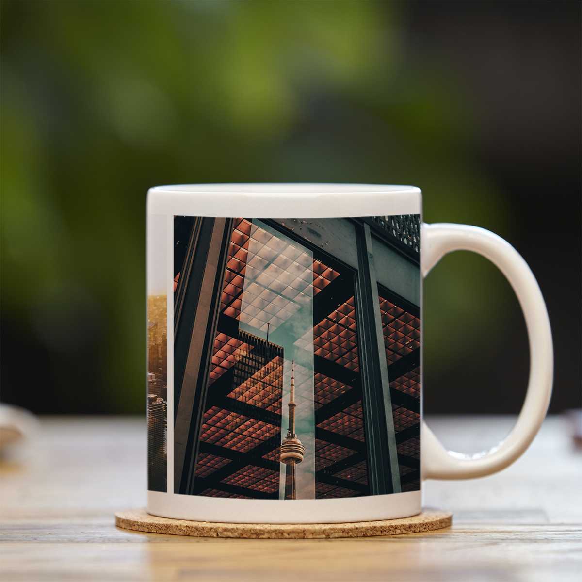 Photo mug with landscape picture