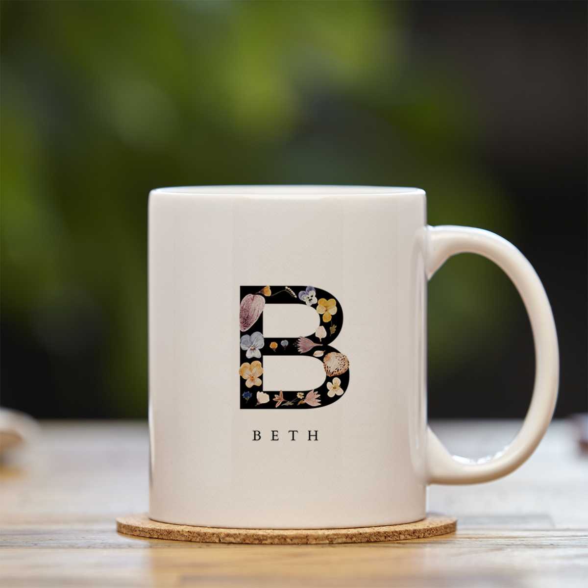 Mug with a stylized letter "B" 