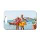 Luggage tag with an image of two children at the beach