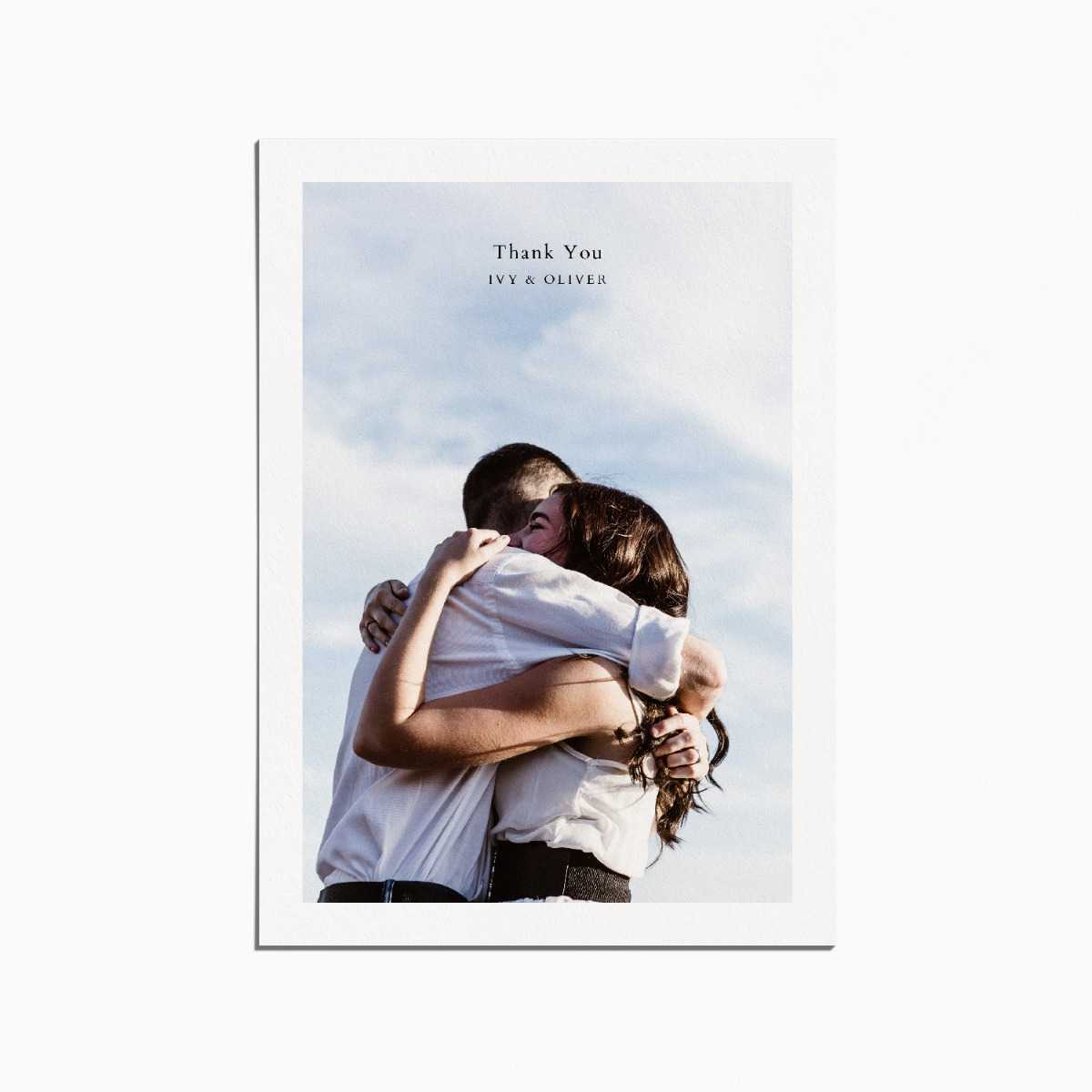 Thank you card with couple embracing