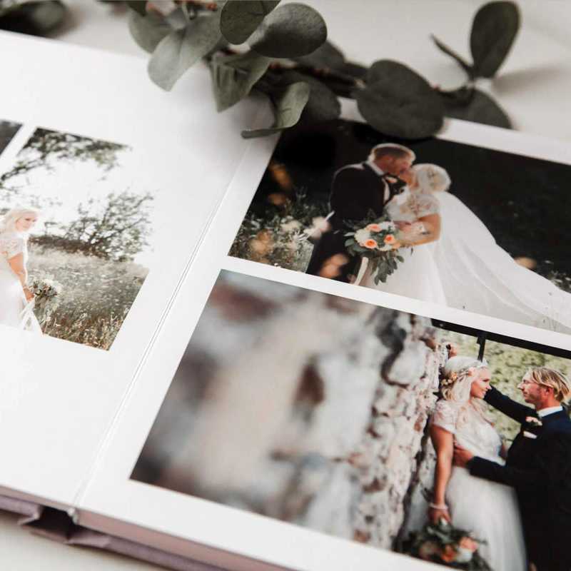 Layflat album with wedding photos