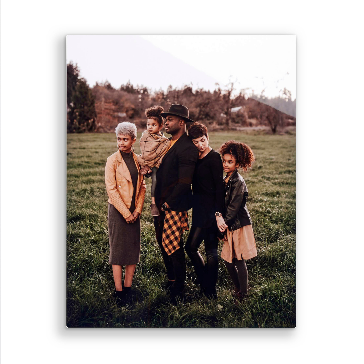 Chromaluxe metal print of family