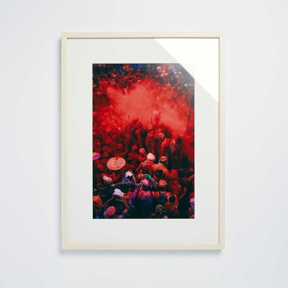 Wood frame with colorful print