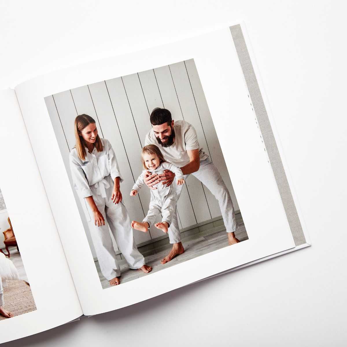 Family photos on a photo book