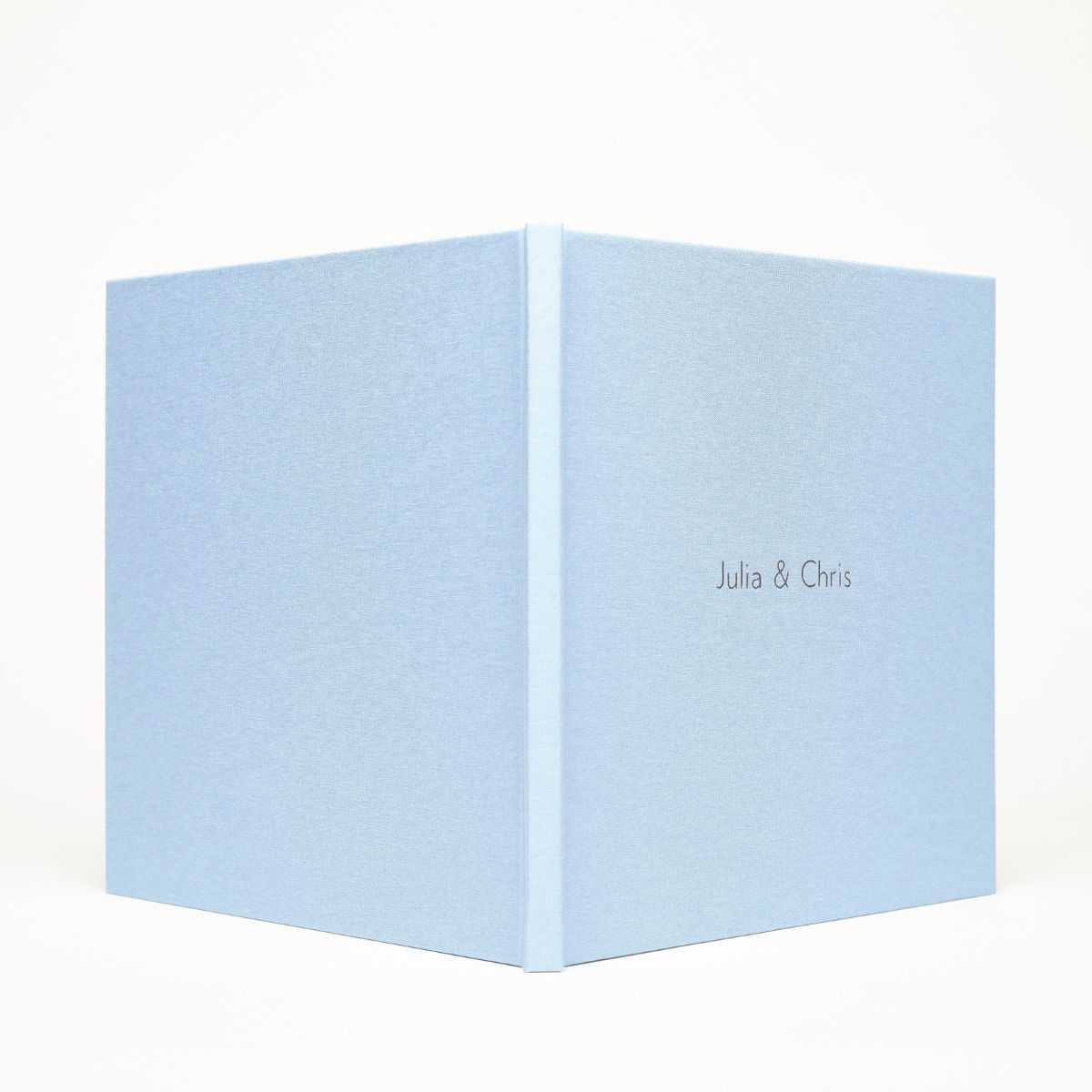 Baby blue linen cover photo book