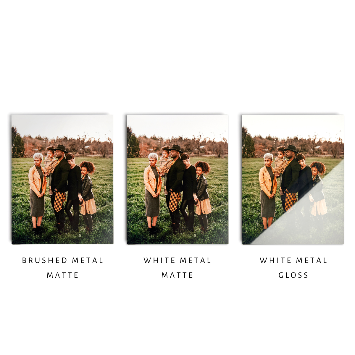 Metal print finish options