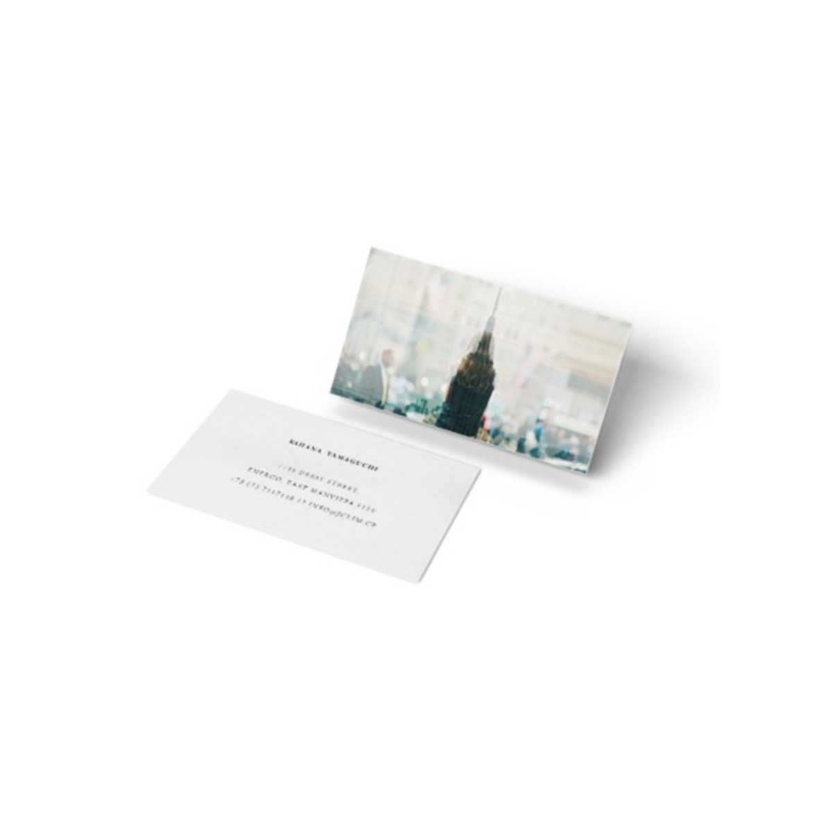 business card with an image of the empire state building